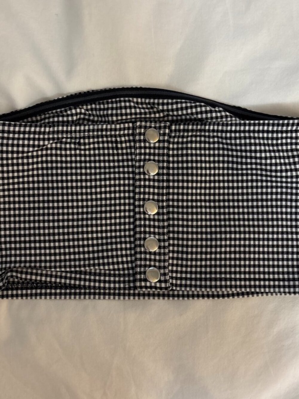 Gingham strapless crop top